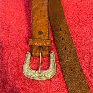 Brown Leather Belt with Silver Buckle